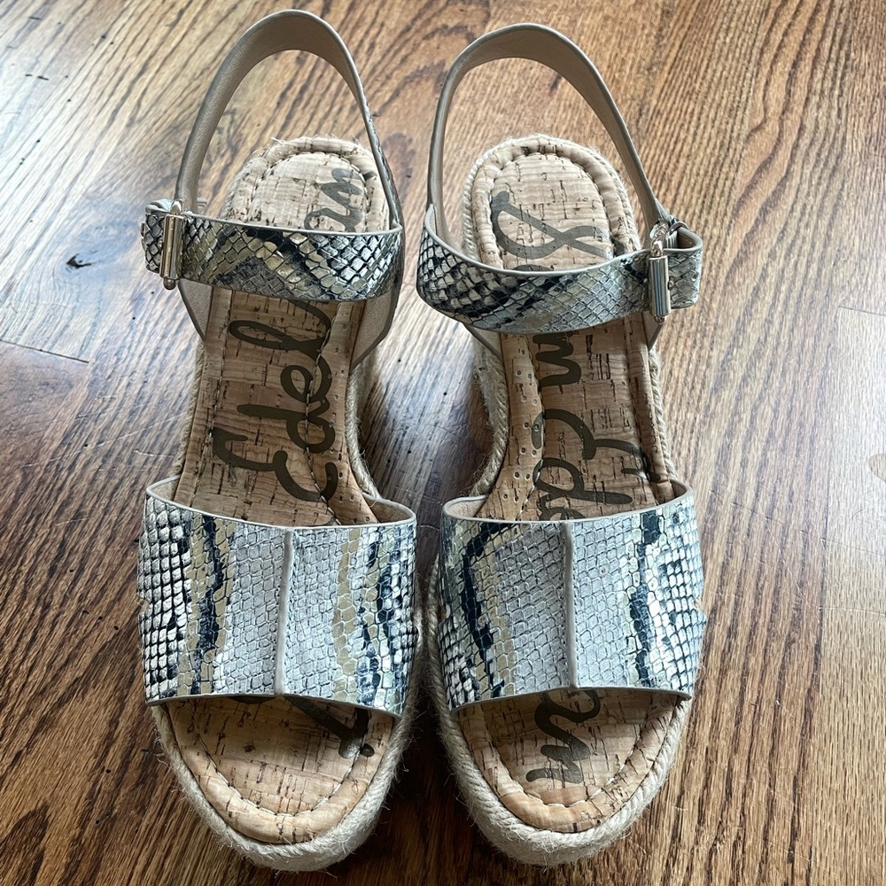 Women's Snakeskin Wedge Sandals size 9